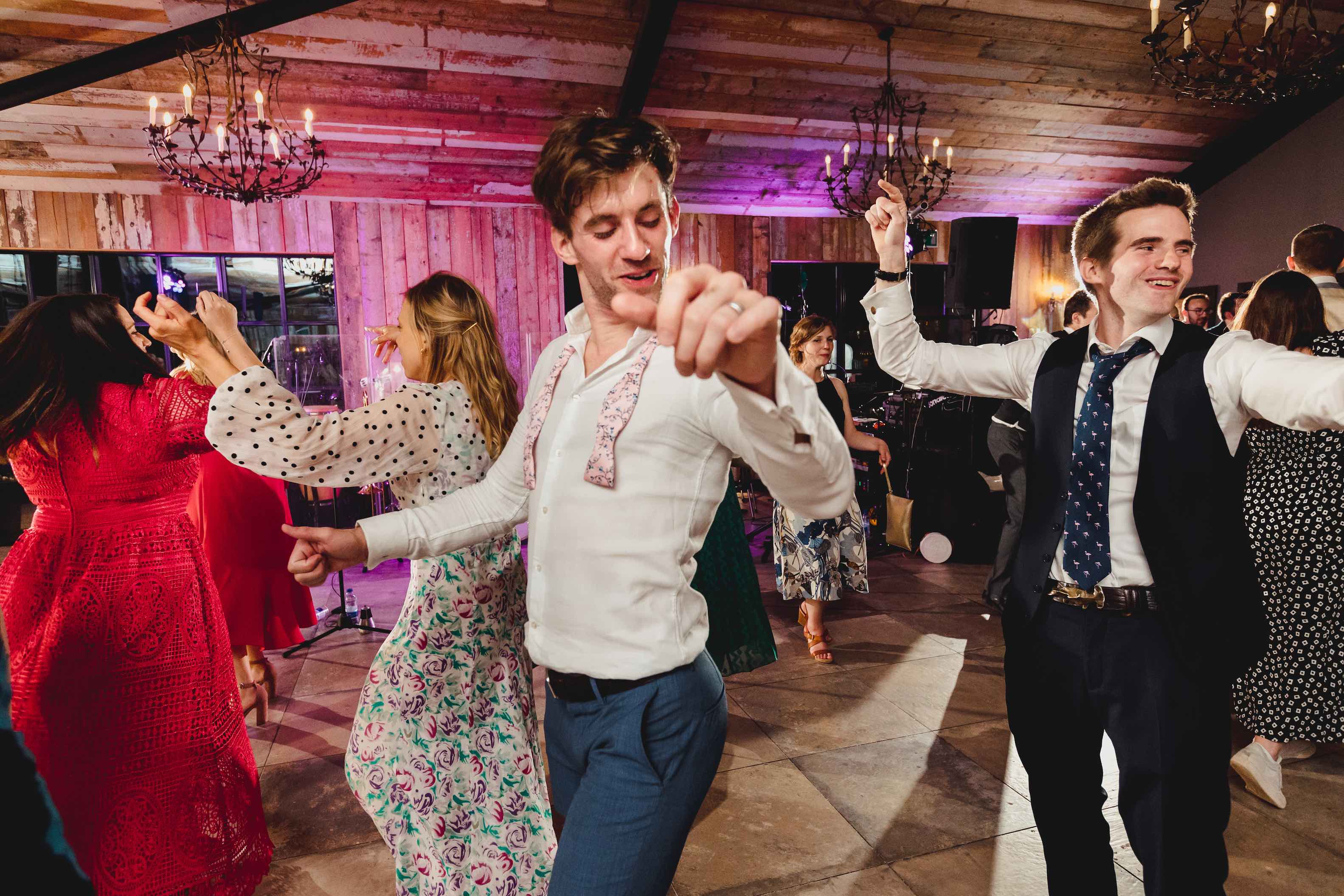 Georgie & Ben's wedding - crowd dancing to band