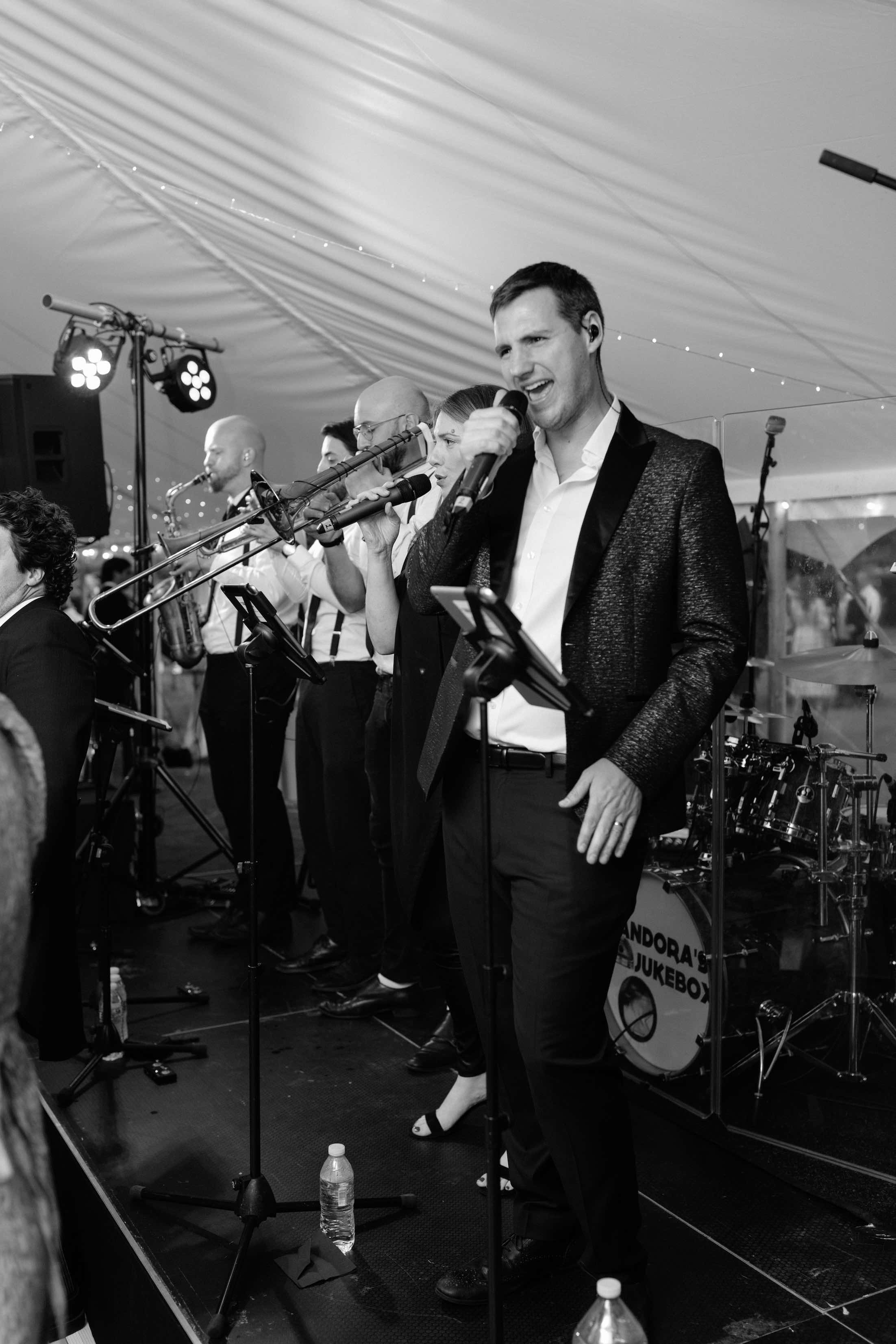 Rose & Alex's wedding - 9 piece band performing